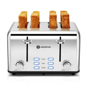 B097pssjl3 Aigostar 4-slice Toaster Stainless Steel 6 Shade Settings Bagel Reheat Cancel De