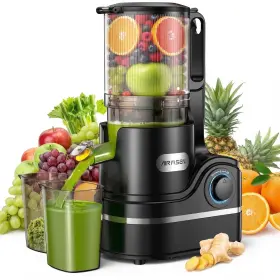 Ks-218t Airmsen Cold Press Juicer Machine With 6 Inch Wide Feed Chute 300w Slow