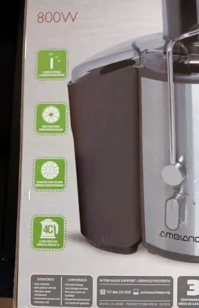 92918 Ambiano Juice Extractor 800w Countertop Juicer Large Feed Tube Pulp Bin Dw Safe #2