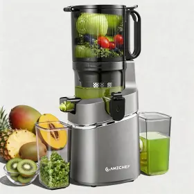 Tm-ul-sj-036-ga Amchef Amzchef Slow Juicer 5.8 Inch Auto Feed Triple Filter High Yield Easy Clean Grey