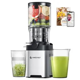 Amzchef 724087118662 Cold Press Juicer Juicers Machines - 5.2 Inch Large Feed Chute For Whole Fruits