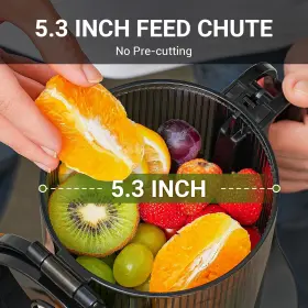 Amzchef 788567535813 Cold Press Juicer 5.3 Inch Self-feeding Machines For Whole Vegetable And Fr #2
