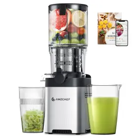 B0f4xld48c Amzchef Cold Press Juicer 5.4 Inch Large Chute For Whole Fruit And Veg - Masticating