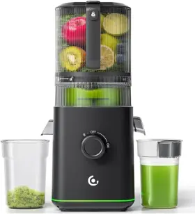 Amzchef Ul-zm1919-bk Cold Press Juicer 3-in-1 Self Feeding 6.5ftft Chute 100oz Hopper Easy Clean