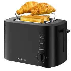 B0cfl9xyt3 Anfilank 2-slice Toaster 1.5 Inch Wide Slots Warming Rack 6 Settings Black