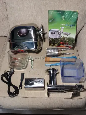 Angel 5500 Super Stainless Steel Cold Press Juicer With Accessories - Works Great