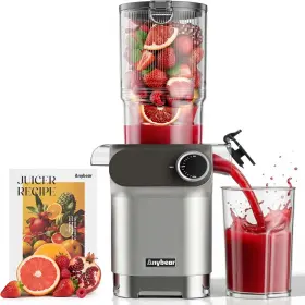 Anybear 445043898833 Cold Press Juicer 200w Masticating Slow 4.3 Inch Large Feed Chute Fit