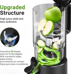 Zm1907b Aobosi Hand-free Cold Press Juicer No-prep 5.2 Inch Large Feed - Check Pictures #2
