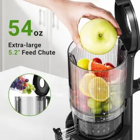 Zm1907b Aobosi Hand-free Cold Press Juicer No-prep 5.2 Inch Large Feed - Check Pictures #3