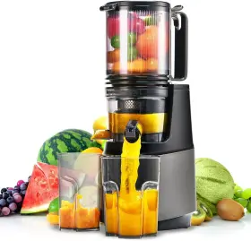 Je-35e Atsent Cold Press Juicer Slow Masticating Machines With 5.3 Inch Large Feed Chute