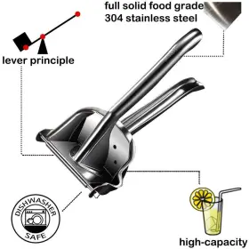 Auam 727156892944 Real Stainless Steel Lemon Squeezer Citrus Juicer Hand Press Heavy Duty Manua #3