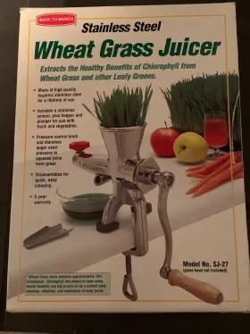 Sj-27 Back To Basics Stainless Steel Wheat Grass Juicer Model