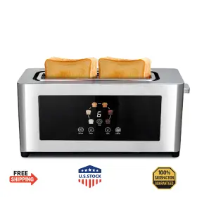 Bbday B0ffb84zx7 Touch Screen Toaster With Lcd Display Slim 2 Slice - Long 10 Inch Slo