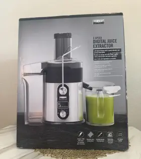 Bella 90163 Pro Series 1000w 5-speed Digital Centrifugal Juicer Lcd 1l Silver/black