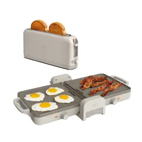 B0dr9cnnm6 Bella Fold-n-store Dual Temp Griddle 2-slice Slim Toaster Combo Space-saving