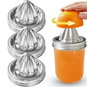 Aa012 Bigwinyep Mason Jar Juicer Lid 304 Stainless Steel Manual Citrus Squeezer Hand For 86mm