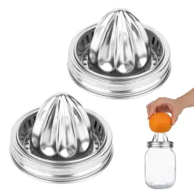 1061075 Boxob 2pcs Mason Jar Juicer Lids For 3.38 Inch Wide Mouth Stainless Stee