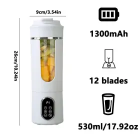 Branded 123123 Portable Blender Usb Rechargeable Smoothie Maker Personal Juicer Travel Bottle