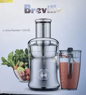 Bje830ssb1bna1 Breville Juice Fountain Cold Xl In Sea Salt And Brass