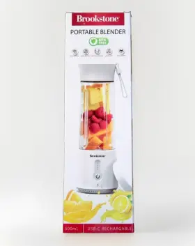 Inv00820 Brookstone Portable Blender Usb-c Rechargeable Fruit Smoothie Mixer Machine 500ml Or 16.9oz