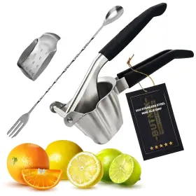 Butnix 199284305786 Lemon Squeezer Stainless Steel 304 Hand Juicer 3-in-1 Citrus For L