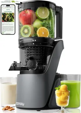 Canoly 705353703331 6 Inch Extra Wide Feed Chute 3-in-1 Strainers Juice And Sorbet Nut Milk Powerful