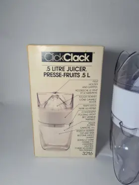 3216 Clickclack Vintage 1984 Hand Press Citrus Juicer .5 Litre 16.9 Oz Lemon Lime #2