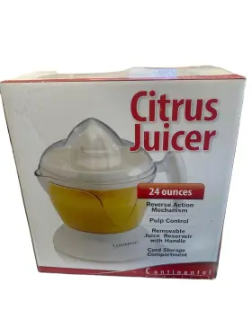 Ce226 Continental Electric Citrus Juicer 24 Oz Reverse Action Pulp Control Model