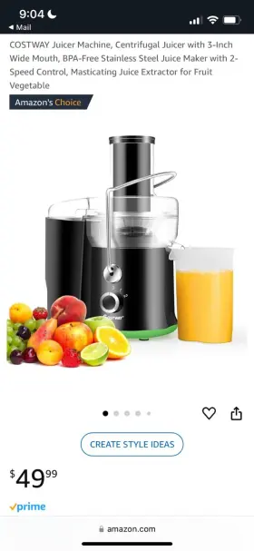 Costway 798470408968 New Juicer Machine Centrifugal With 3-inch Wide Mouth