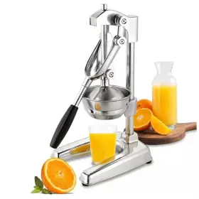 Courant 313097576595 Alloy Steel Chrome Hand Press Citrus Juicer With 5- Inch Stainless Bowl Er