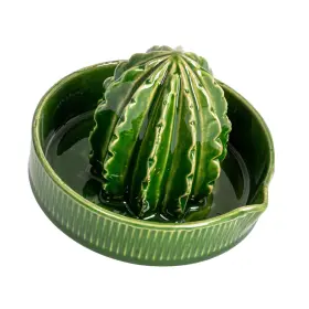 Creative Co-op 191009672791 Cactus-shaped Stoneware Juicer Green