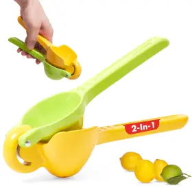 Cucisina 850038992279 Lemon Squeezer - 2-in-1 Design Large Solid Fruit Presser For Citrus Fruits