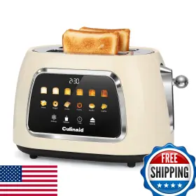 B0fly47f6w Culinaid 2-slice Smart Touch Toaster Retro 1.5 Inch Extra Wide Slot Stainless Steel