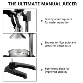 Daily Boutik 761596143211 Hand Citrus Juicers Juice Extractor - 8.66 X Black 7.09 14 #3