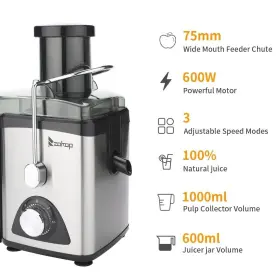 600w Daily Boutik 761596337092 120v 75mm Caliber 1000ml Slag Cup 3 Gear Electric Silver 13.98 X 8 13.39 Inch #2