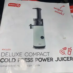 Dcsj255gbbk06 Dash Deluxe Compact Masticating Slow Juicer Easy To Clean Cold Press Blk #2