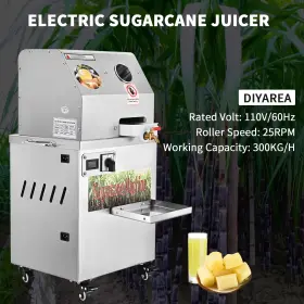 9898 Diyarea Desktop Mini Electric Sugar Cane Ginger 110v/220 Press Juicer Stainless Steel