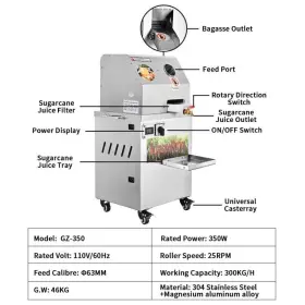 Ef201424286 Diyarea Used Electric Sugarcane Juicer Commercial Stainless Steel Extractor And Squeezer #3
