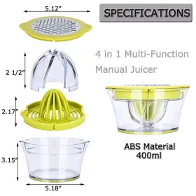 Drizom 667581695935 Citrus Lemon Orange Juicer Manual Hand Squeezer With Built-in Measuring Cup #2