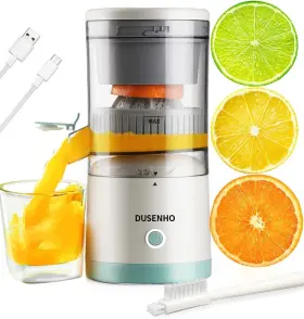 Juicer001 Dusenho Citrus Juicer Machines Rechargeable - Portable With Usb And White