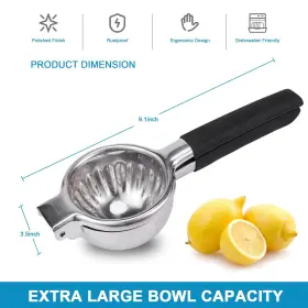 Dxlac 774980057094 Extra Large Lemon Squeezer Stainless Steel - Easy Squeeze Heavy Duty Manual L #2
