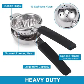 Dxlac 774980057094 Extra Large Lemon Squeezer Stainless Steel - Easy Squeeze Heavy Duty Manual L #3