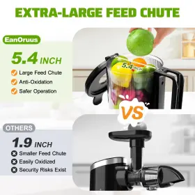 Je-75b-m3 Eanoruus Cold Press Juicer 400w Slow Machines With 5.4 Inch Wide Feed Chute #2