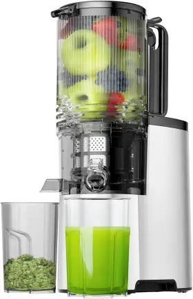 Juicer-1028-4 Eanoruus Cold Press Juicer 5.8 Inch Wide Feed Chute Juice Extractor Machine Premium Grey