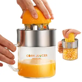 Ymyz01 Ebuty Corn Stripper 2-in-1 Citrus Juicer Hand Orange Lemon Squeezer Pee