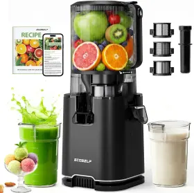 Ecoself 445051286226 3-in-1 Juicer With 3 Filters For Juice Sorbet And Nut Milk 6.0 Inch W