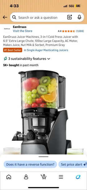 Ecoself 6.0injuicer Eanoruus Juicer Machines 3-in-1 Cold Press With 6.5 Inch Extra Large Chute