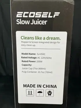 Sj-050c Ecoself Gray 200w Big Mouth 4.35 Inch Slow Juicer With Manual #3