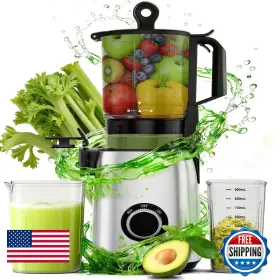 Electactic B0fvscfm3x Cold Press Juicerwith 5.4 Extra Large Feed Chute Fit Whole Fruits