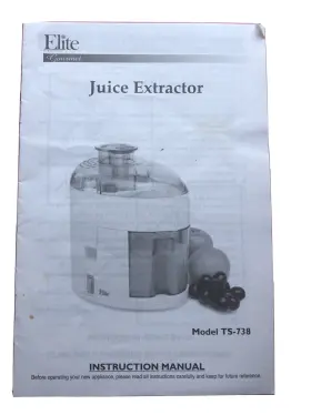 Ts-738 Elite By Maxi-matic Juice Extractor Manual